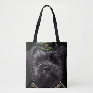 Affenpinscher-Hund im St. Patrick's Day-Kleid Tasche