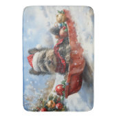 Affenpinscher Hund in Sledge Let it Snow Christmas Badematte (Vorderseite Vertikal)