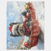 Affenpinscher Hund in Sledge Let it Snow Christmas Fleecedecke (Vorderseite)