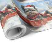 Affenpinscher Hund in Sledge Let it Snow Christmas Geschenkpapier (Rolleneckpunkt)