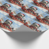Affenpinscher Hund in Sledge Let it Snow Christmas Geschenkpapier (Ecke)