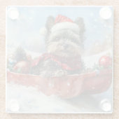 Affenpinscher Hund in Sledge Let it Snow Christmas Glasuntersetzer (Rückseite)
