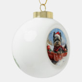Affenpinscher Hund in Sledge Let it Snow Christmas Keramik Kugel-Ornament (Links)