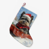 Affenpinscher Hund in Sledge Let it Snow Christmas Kleiner Weihnachtsstrumpf (Vorderansicht (hängend))
