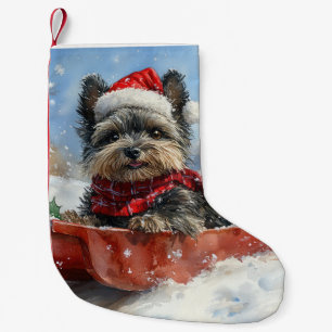 Affenpinscher Hund in Sledge Let it Snow Christmas Kleiner Weihnachtsstrumpf