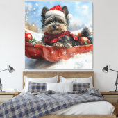 Affenpinscher Hund in Sledge Let it Snow Christmas Leinwanddruck (Insitu (Schlafzimmer))