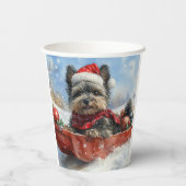 Affenpinscher Hund in Sledge Let it Snow Christmas Pappbecher (Rückseite)
