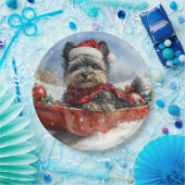 Affenpinscher Hund in Sledge Let it Snow Christmas Pappteller (Party)