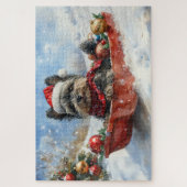 Affenpinscher Hund in Sledge Let it Snow Christmas Puzzle (Vertikal)