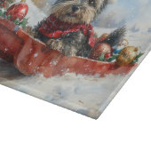 Affenpinscher Hund in Sledge Let it Snow Christmas Schneidebrett (Ecke)