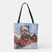 Affenpinscher Hund in Sledge Let it Snow Christmas Tasche (Rückseite)