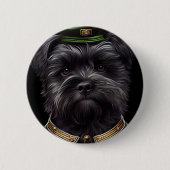 Affenpinscher Hund in St. Patrick's Day Dress Button (Vorderseite)