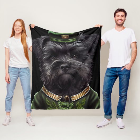 Affenpinscher Hund in St. Patrick's Day Dress Fleecedecke (Beispiel)