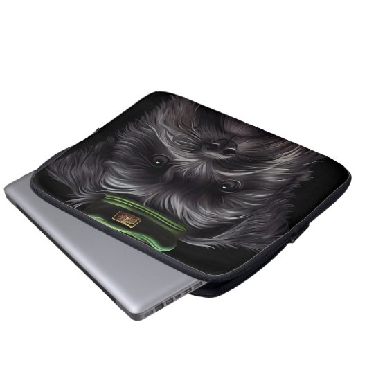 Affenpinscher Hund in St. Patrick's Day Dress Laptopschutzhülle (Vorne Knopf)