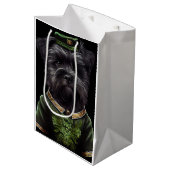 Affenpinscher Hund in St. Patrick's Day Dress Mittlere Geschenktüte (Vorderseite Schrägansicht)