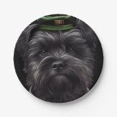 Affenpinscher Hund in St. Patrick's Day Dress Pappteller (Vorderseite)