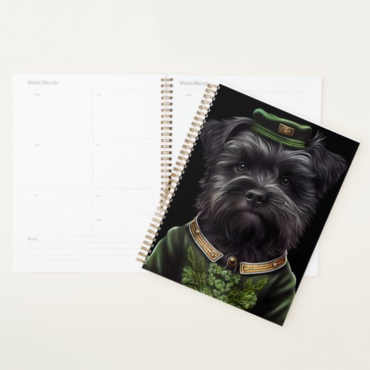Affenpinscher Hund in St. Patrick's Day Dress Planer (Anzeige)