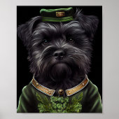 Affenpinscher Hund in St. Patrick's Day Dress Poster (Vorne)