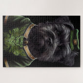 Affenpinscher Hund in St. Patrick's Day Dress Puzzle (Horizontal)
