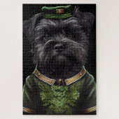Affenpinscher Hund in St. Patrick's Day Dress Puzzle (Vertikal)