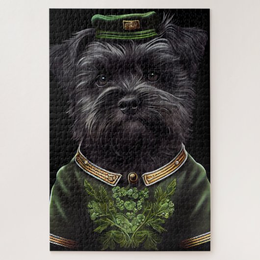 Affenpinscher Hund in St. Patrick's Day Dress Puzzle (Vertikal)