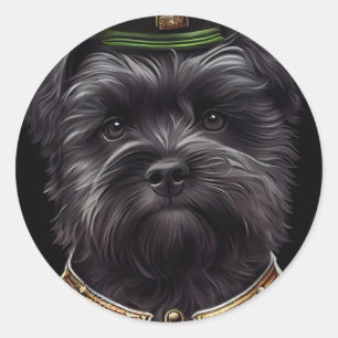 Affenpinscher Hund in St. Patrick's Day Dress Runder Aufkleber
