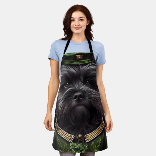 Affenpinscher Hund in St. Patrick's Day Dress Schürze (Getragen)