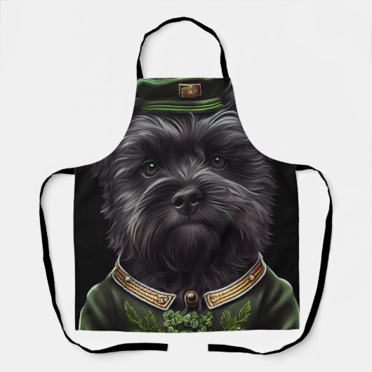 Affenpinscher Hund in St. Patrick's Day Dress Schürze (Vorderseite)