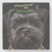 Affenpinscher Hund in St. Patrick's Day Dress Steinuntersetzer (Vorderseite)