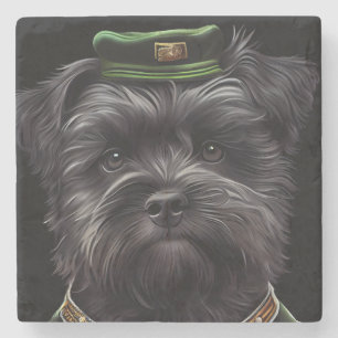 Affenpinscher Hund in St. Patrick's Day Dress Steinuntersetzer