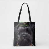 Affenpinscher Hund in St. Patrick's Day Dress Tasche (Vorderseite)