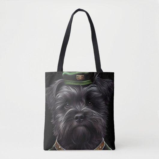 Affenpinscher Hund in St. Patrick's Day Dress Tasche (Vorderseite)