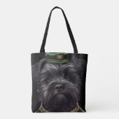 Affenpinscher Hund in St. Patrick's Day Dress Tasche (Rückseite)