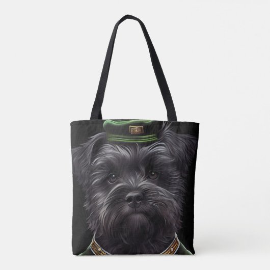 Affenpinscher Hund in St. Patrick's Day Dress Tasche (Rückseite)