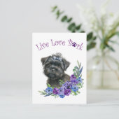 Affenpinscher Hund Mama Floral Postkarte (Stehend Vorderseite)