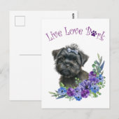 Affenpinscher Hund Mama Floral Postkarte (Vorne/Hinten)