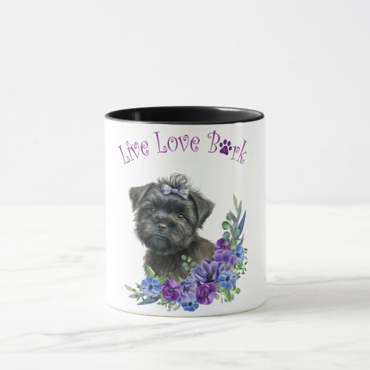 Affenpinscher Hund Mama Floral Tasse (Zentrum)