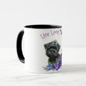 Affenpinscher Hund Mama Floral Tasse (Vorderseite Links)