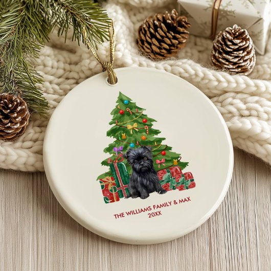 Affenpinscher Hund Personalisiert Weihnachten Keramik Ornament