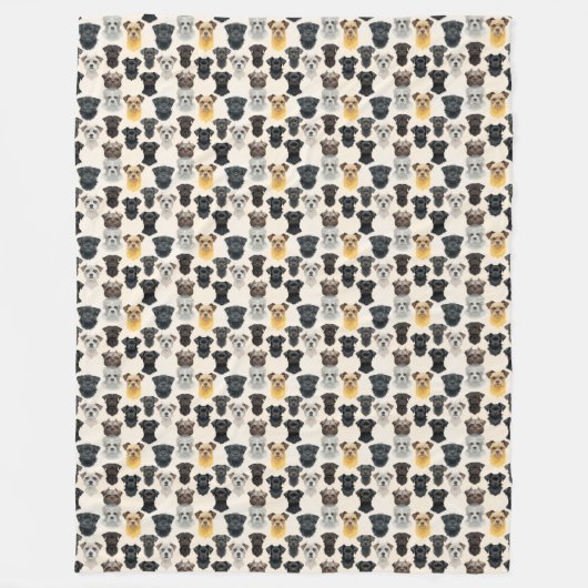 Affenpinscher Hund sieht Collage Pattern Fleecedecke (Vorderseite)