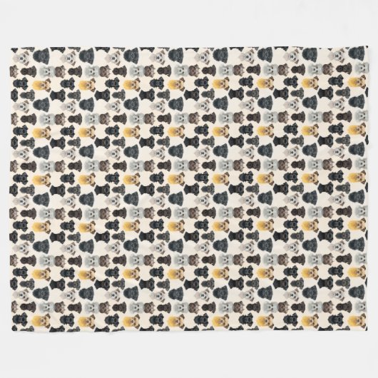 Affenpinscher Hund sieht Collage Pattern Fleecedecke (Vorderseite (Horizontal))