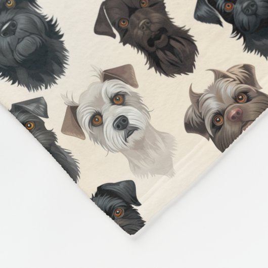 Affenpinscher Hund sieht Collage Pattern Fleecedecke (Ecke)