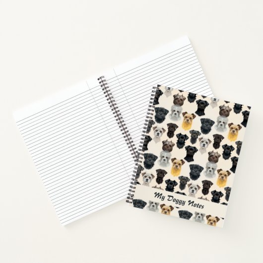 Affenpinscher Hund sieht Collage Pattern Notizblock (Innenseite)