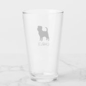 Affenpinscher Hund Silhouette Personalisiert Glas (Rückseite)