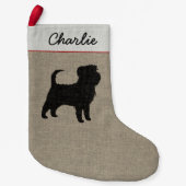 Affenpinscher Hund Silhouette Personalisiert Urlau Kleiner Weihnachtsstrumpf (Vorderseite)