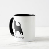 Affenpinscher Hund Silhouette Tasse (Vorderseite Links)