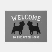 Affenpinscher Hund Silhouetten Custom Welcome Mat