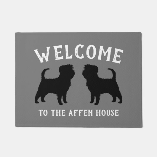 Affenpinscher Hund Silhouetten Custom Welcome Mat Fußmatte (Vorderseite)
