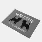 Affenpinscher Hund Silhouetten Custom Welcome Mat Fußmatte (Schrägansicht)