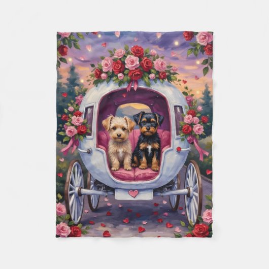 Affenpinscher Hund Valentinstag Fleecedecke (Vorderseite)